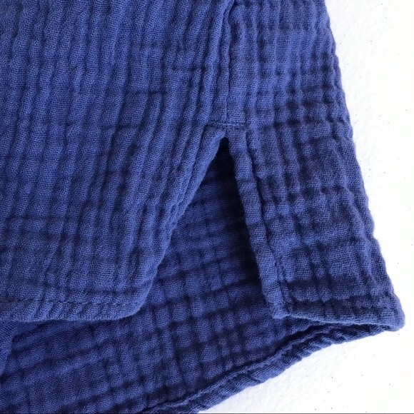 Three Dots Double Gauze Cap Sleeve V Neck Periwinkle Top Women Size Large - Picture 9 of 12